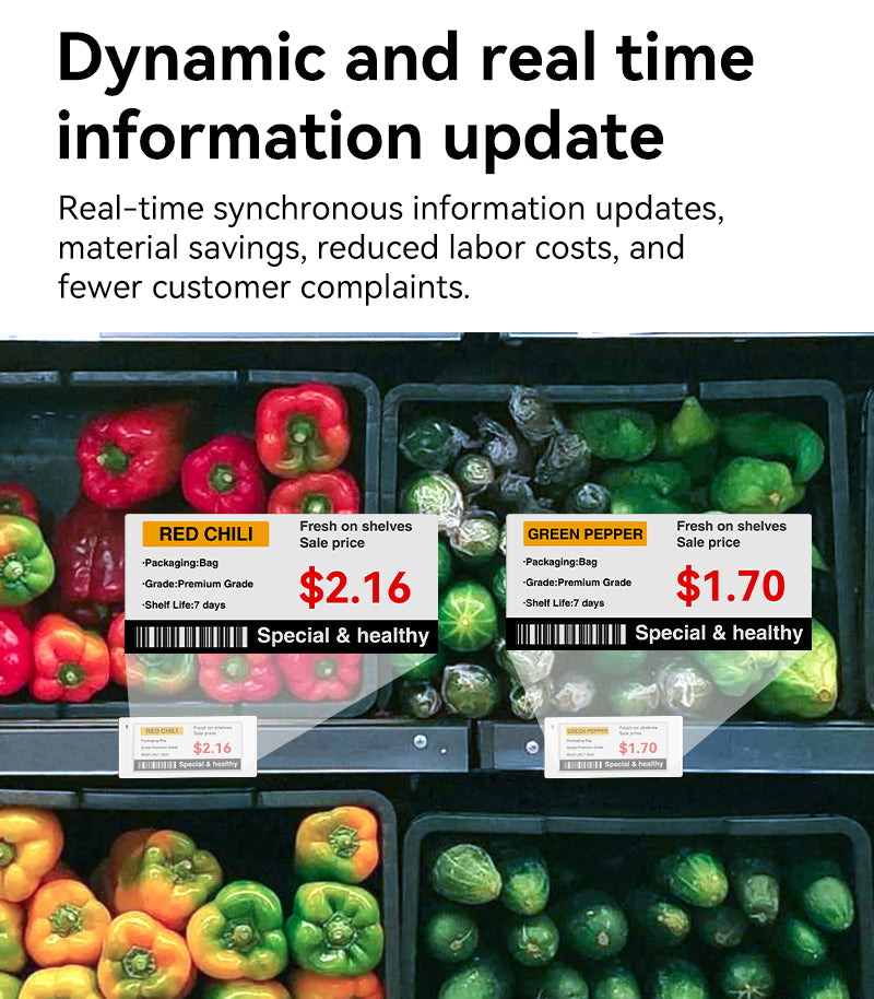 Hipoink Wholesales Four Color Electronic Shelf Label BWRY Digital Price Tag