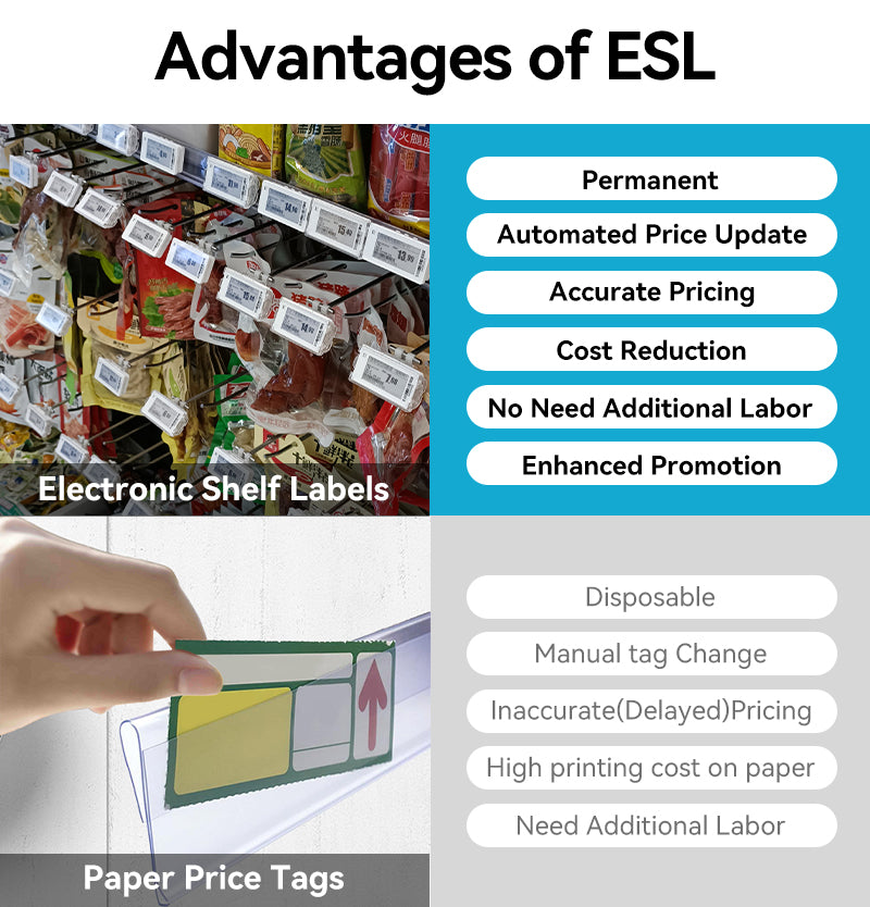 Hipoink Wholesales Four Color Electronic Shelf Label BWRY Digital Price Tag