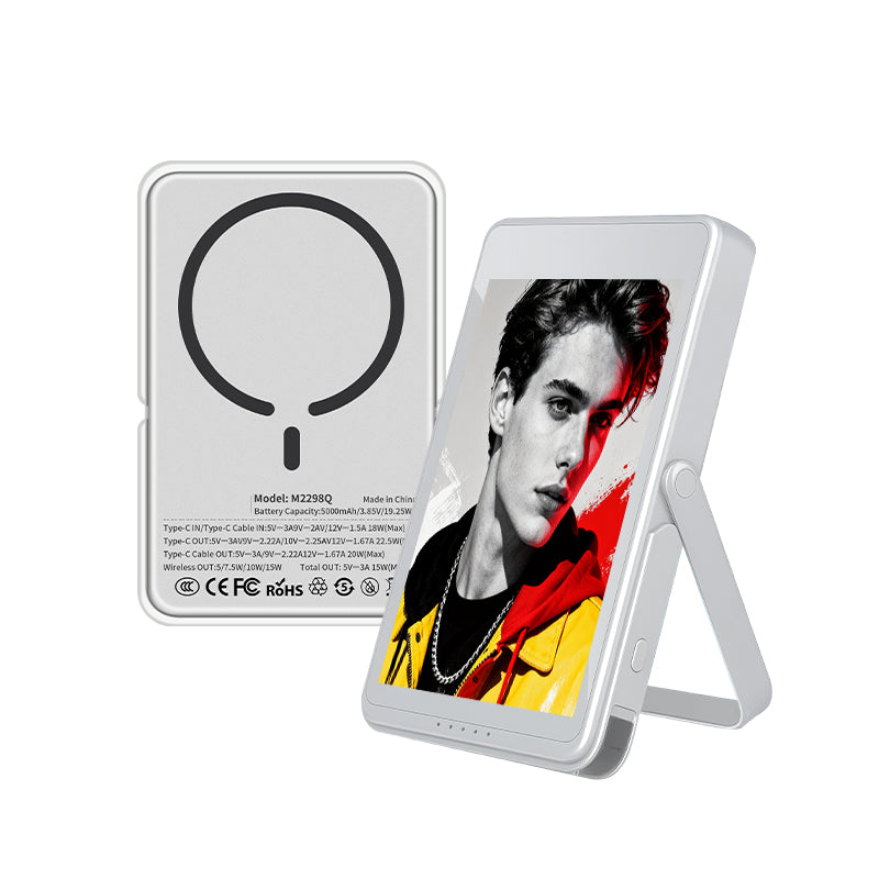 Hipoink Mobile Phone Small NFC E-Ink Power Bank Fast Charging Magnetic Wireless Power Bank With DIY E Ink Screen