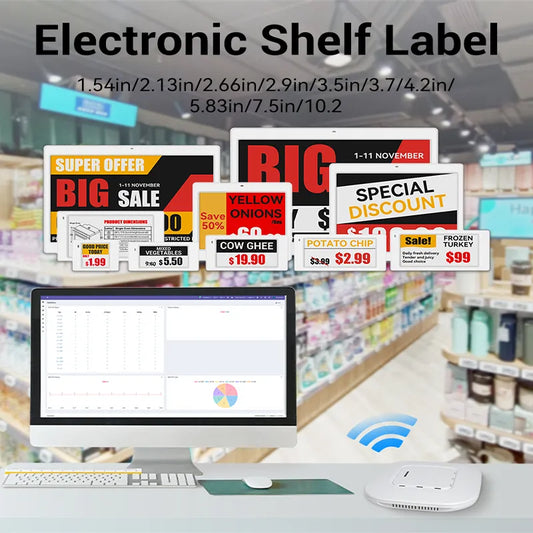 Hipoink Wholesales Four Color Electronic Shelf Label BWRY Digital Price Tag